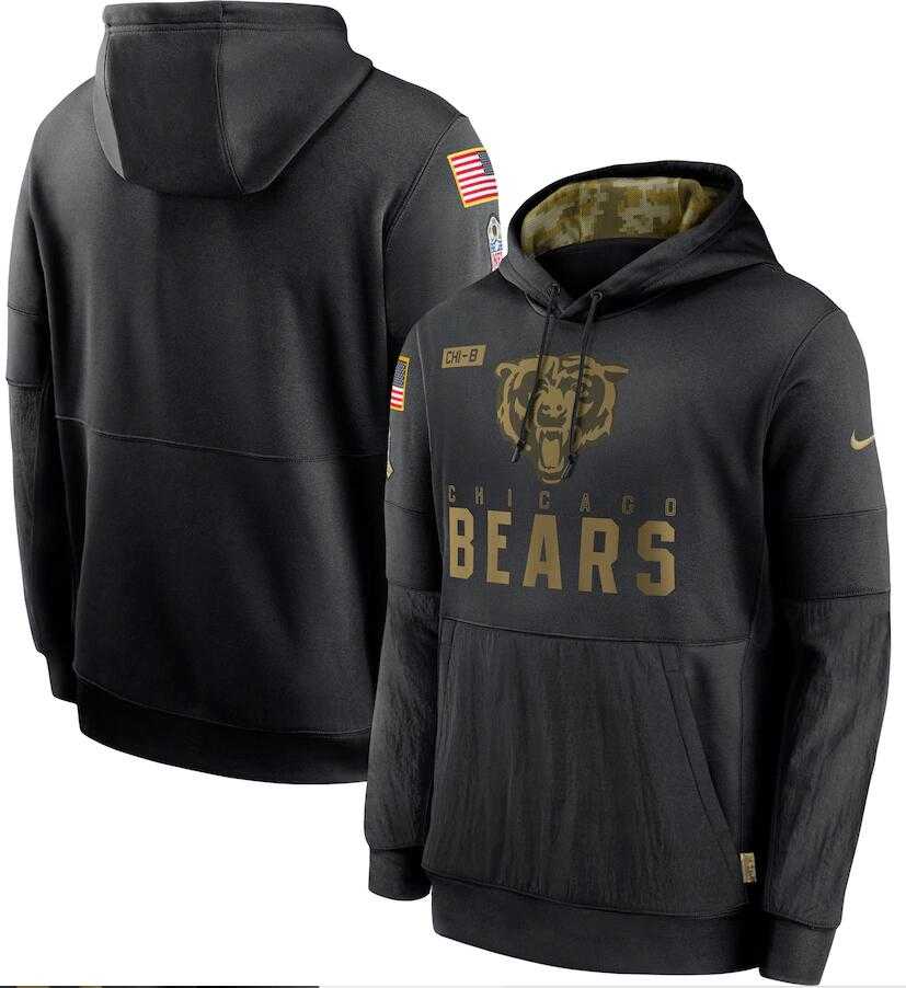 Men's Chicago Bears Nike Black 2020 Salute to Service Sideline Performance Pullover Hoodie,We sell and wholesale Men's Chicago Bears Nike Black 2020 Salute to Service Sideline Performance Pullover Hoodie on line form chian!
